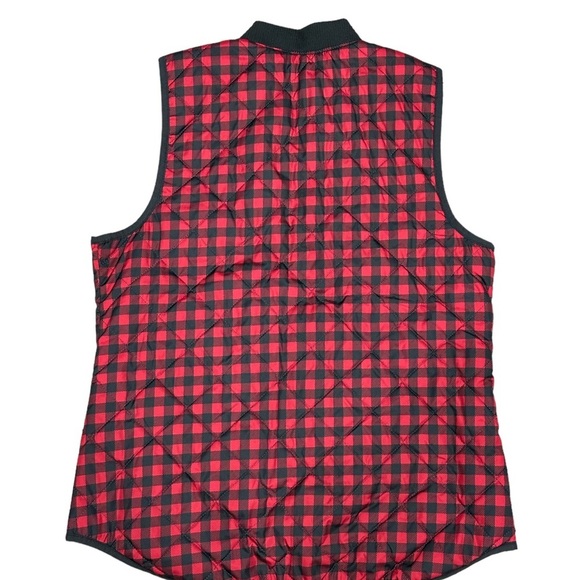 Women's Old Navy Medium 8 - 10 Vest Quilted Jacket Coat Red Black Buffalo NWOT - Picture 4 of 8